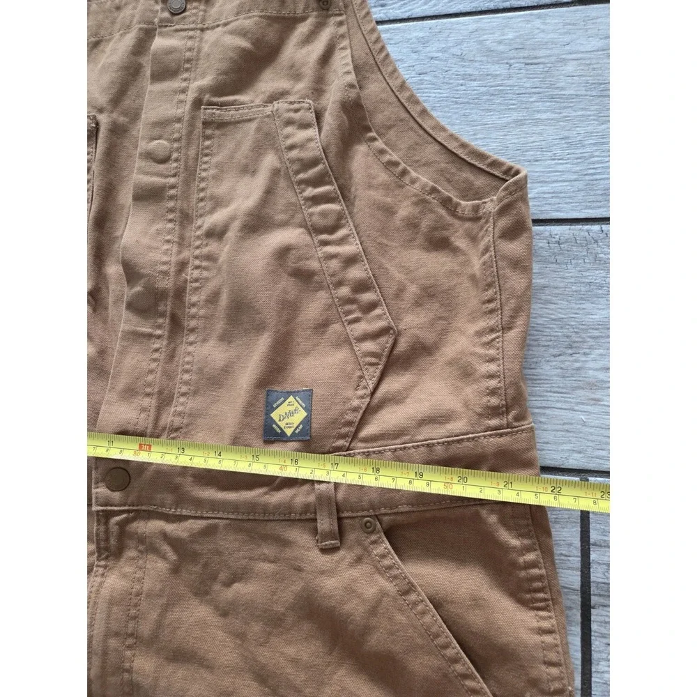 Zara Brown Denim Canvas Bib Overalls Carpenter Workwear Utility Mens XL Gorpcore